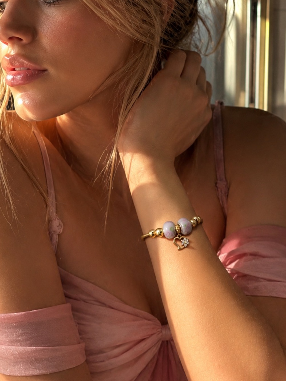 14K Gold Laminated Coquette Bracelet
